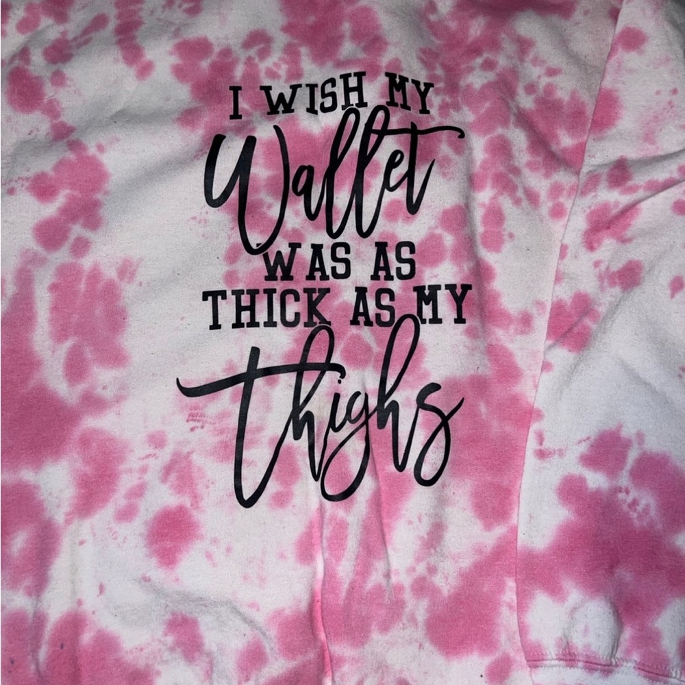 Gildan Pink and White Tie-Dye Sweatshirt